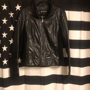 Guess black leather jacket